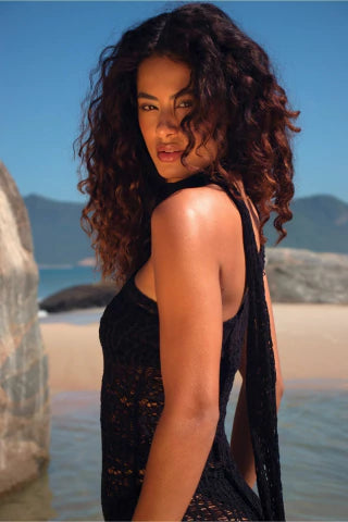 VESTIDO ASSIMÉTRICO TELA - PRETO