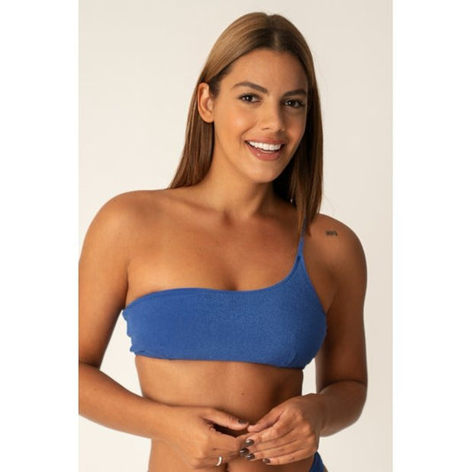 AZUL ROYAL TEXTURA - TOP ASSIMÉTRICO