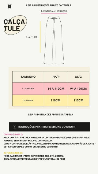 CALÇA TULE FLOWER - ESTAMPA EXCLUSIVA